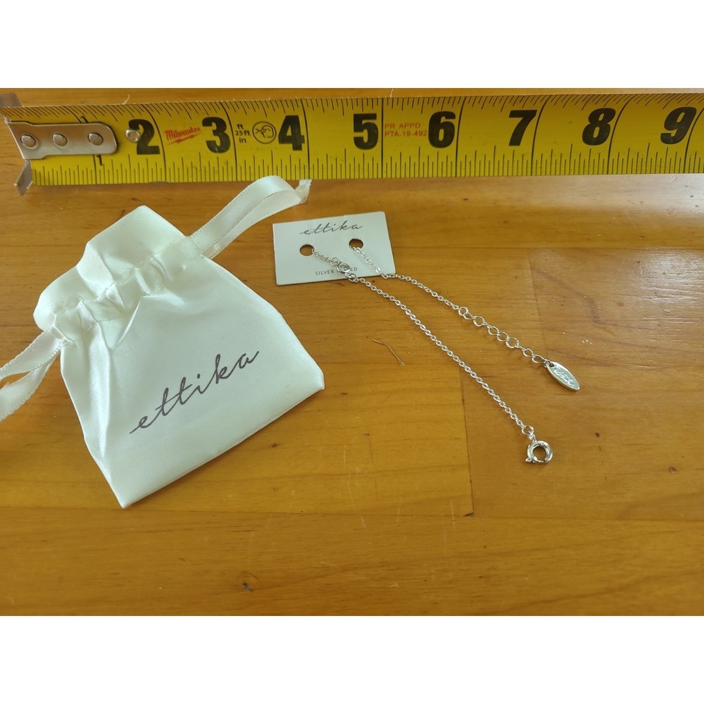 ETTIKA Silver Plated Crystal Bracelet Adjustable NWT w Pouch Card